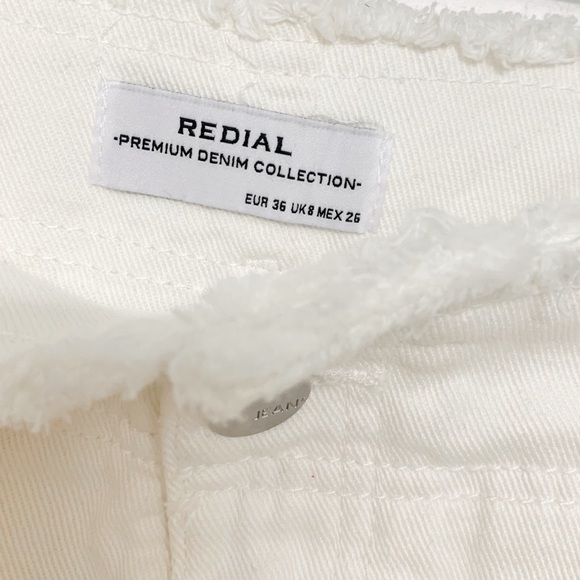 New ASOS Redial White Paper Bag Fringe Denim Skirt with Belted - Picture 3 of 4